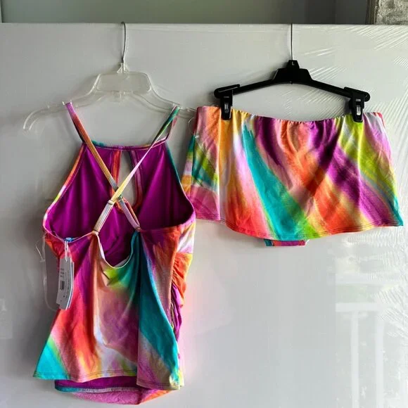 NWT $158 BLEU BY ROD BEATTIE WOMEN'S SWIMSUIT 2 pc tankini skirt set UNDERWIRE - Picture 5 of 7